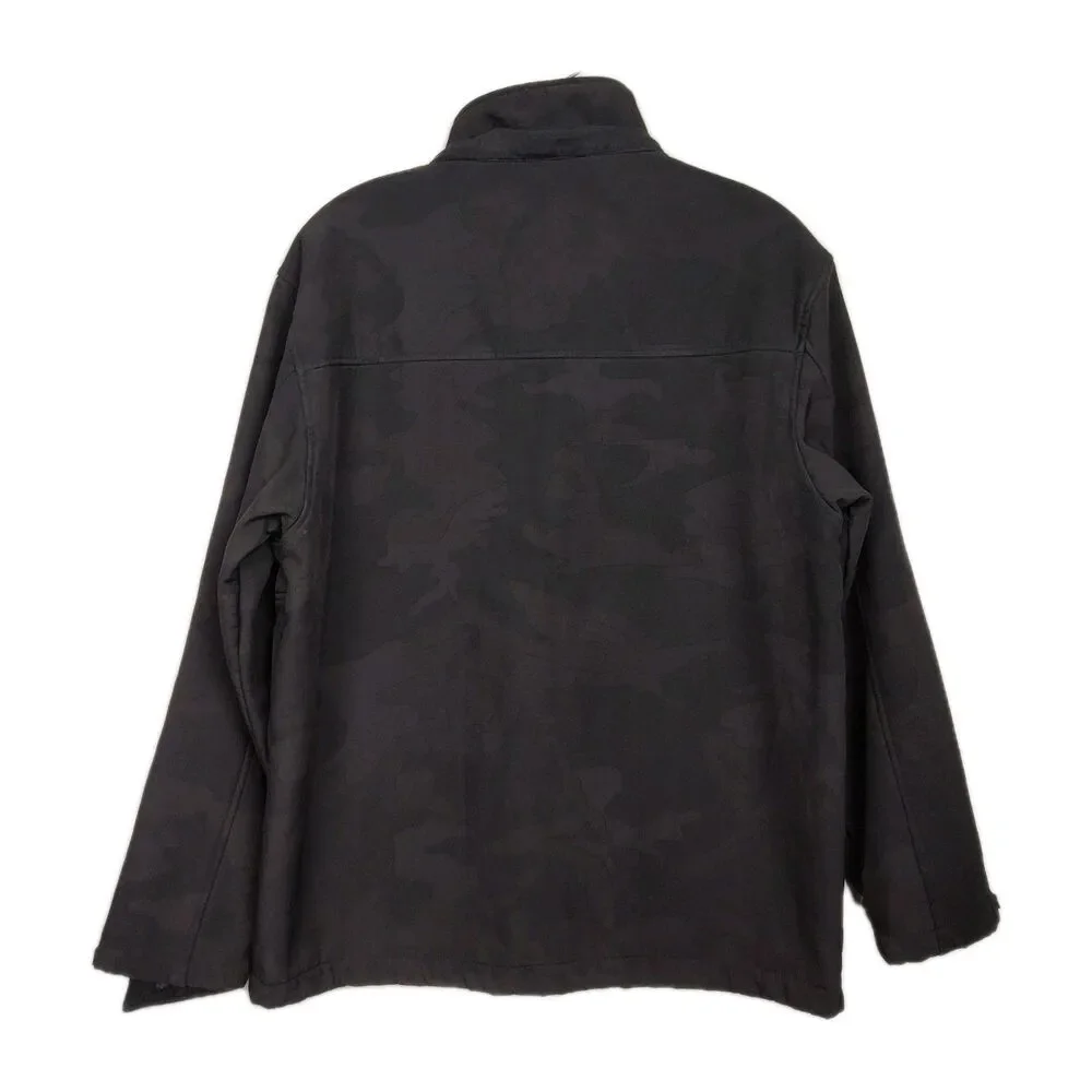 Reebock Full-Zip Jacket Boys Size 14/16 Black Camo Pattern Zipped‎ Pockets